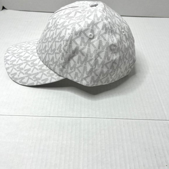 MICHAEL KORS Monogram MK Logo Baseball Cap Hat 538801C White NWOT - Picture 2 of 9